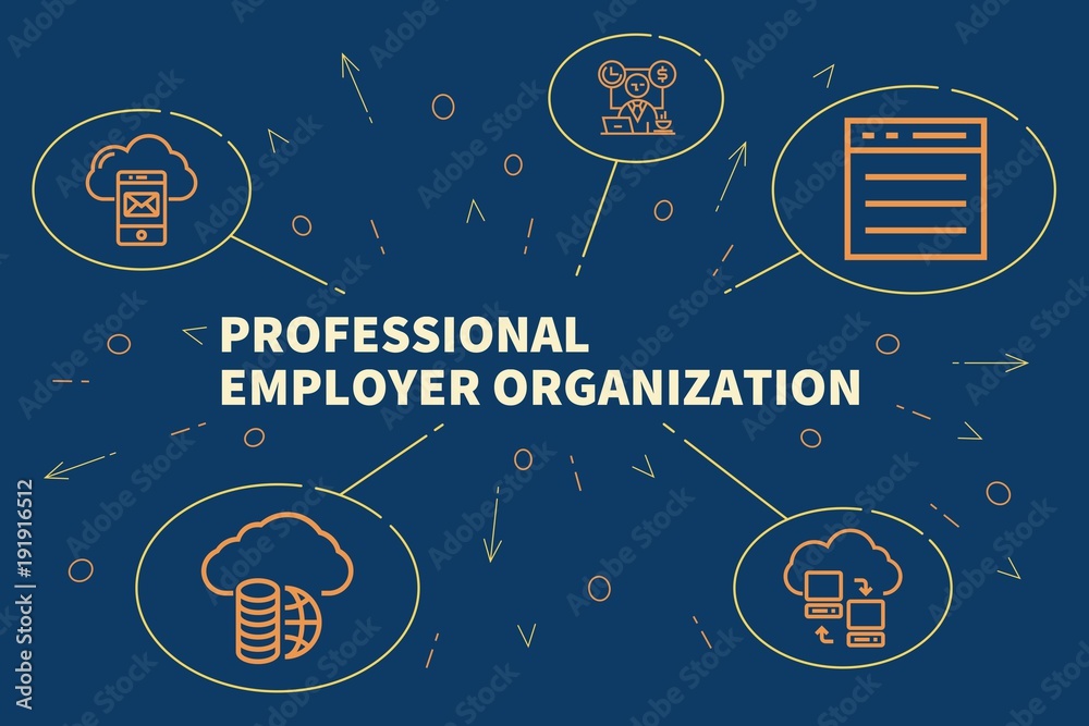 Φωτογραφία Conceptual business illustration with the words professional employer organizati