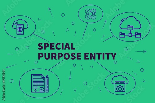Conceptual business illustration with the words special purpose entity