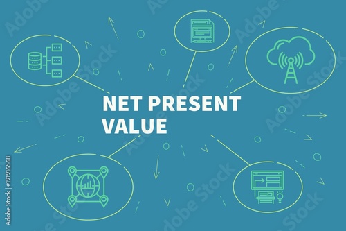 Conceptual business illustration with the words net present value