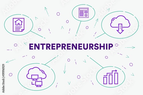 Conceptual business illustration with the words entrepreneurship