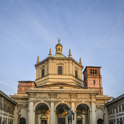 Colonne di San Lorenzo or Columns of San Lorenzo is a group of ancient Roman ruins, located in front of the Basilica of San Lorenzo in central Milan, region of Lombardy northern Italy