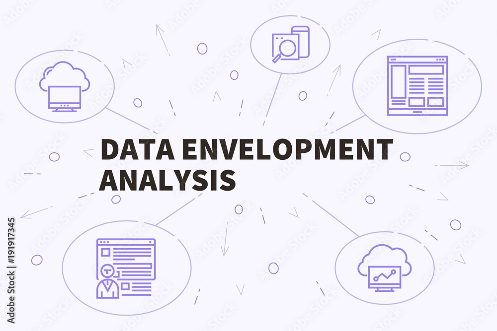 Conceptual business illustration with the words data envelopment analysis Conceptual business illustration with the words data envelopment analysis