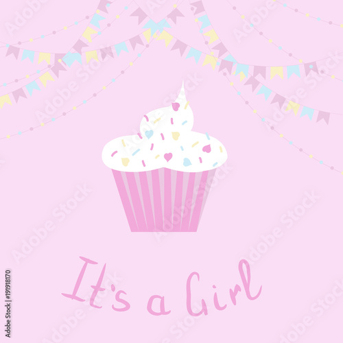 Открытка с фразой It`s a Girl