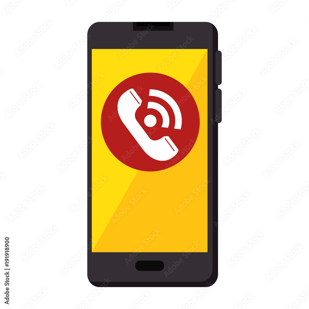 smartphone device with call service vector illustration design smartphone device with call service vector illustration design