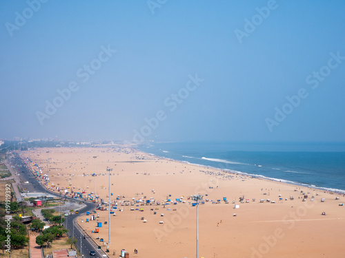 Marina beach in Chennai City,