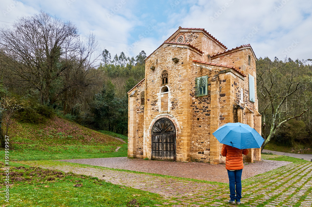 A rainy day at San Miguel de Lillo, Asturias, Spain