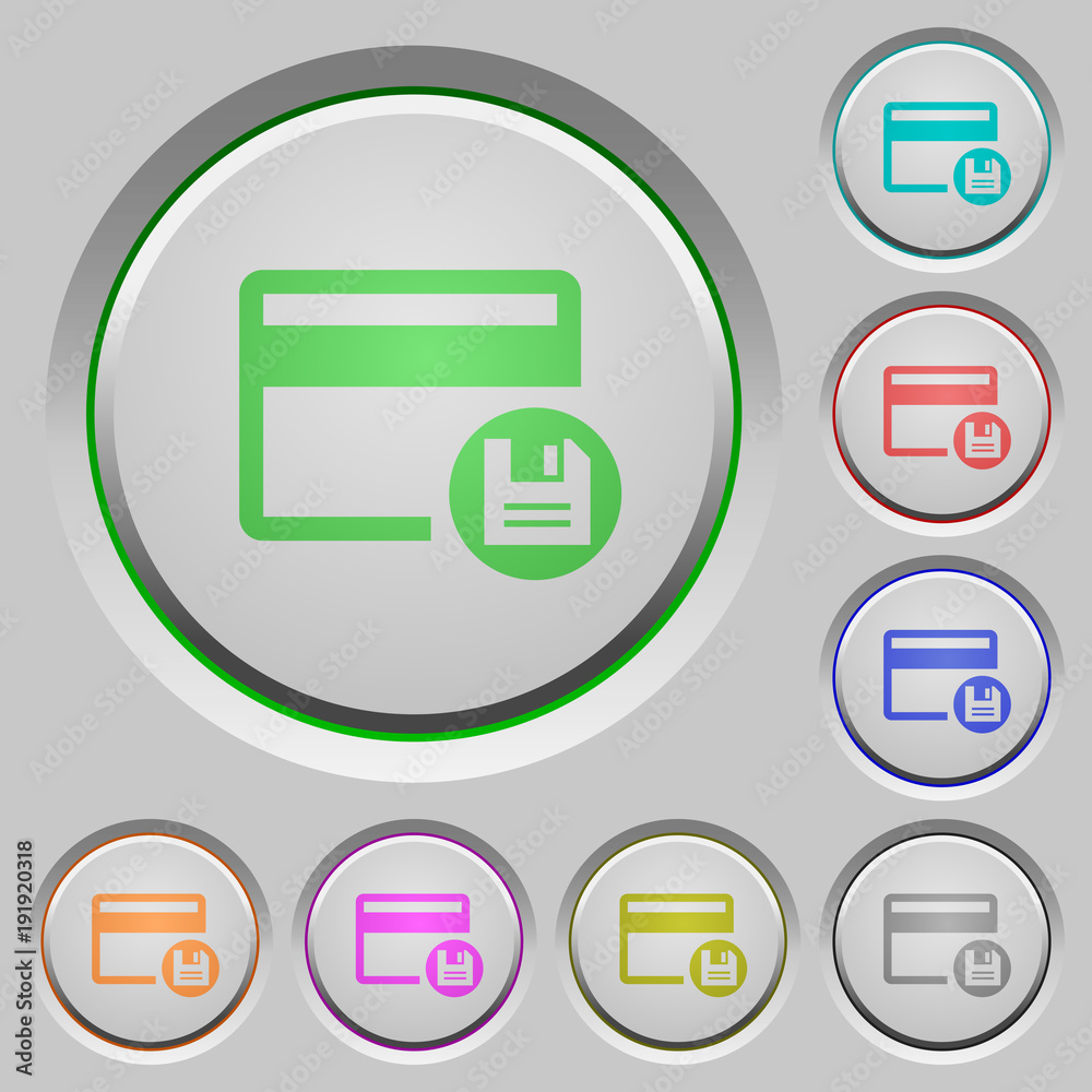 Save credit card rounded square steel buttons Save credit card rounded square steel buttons