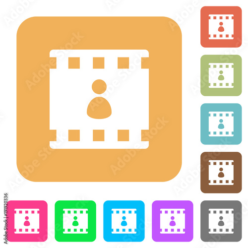 Movie author rounded square flat icons