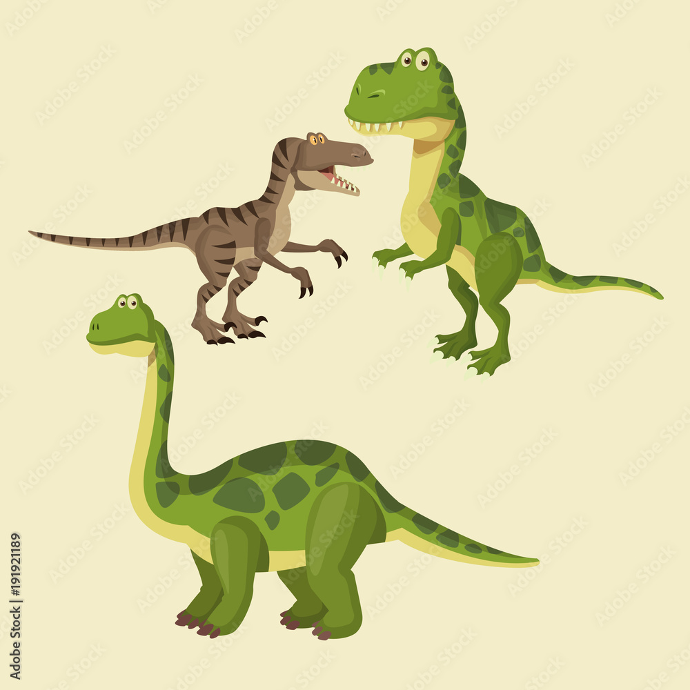 Obraz premium Dinosaurs elements cartoon icon vector illustration graphic design
