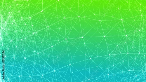 Abstract beautiful geometric background with moving lines, dots and triangles. Plexus fantasy abstract technology. 4k