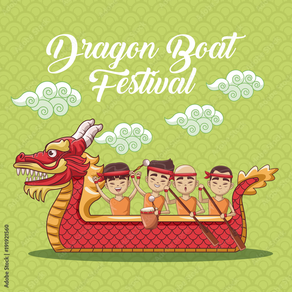 Dragon boat festival cartoon icon vector illustration graphic