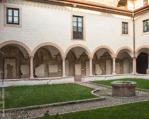 Nice patio with pillars in Verona, Italy