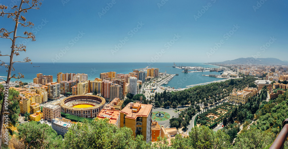 Panorama of Malaga City and Port