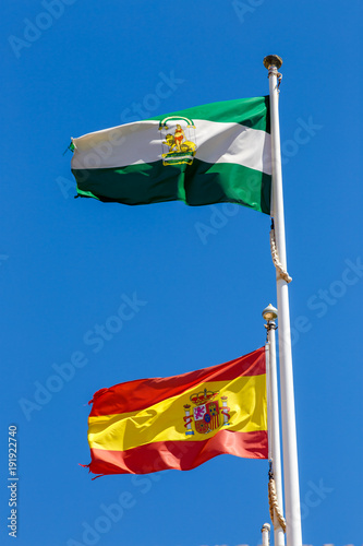 Flags of Spain and Andalusia