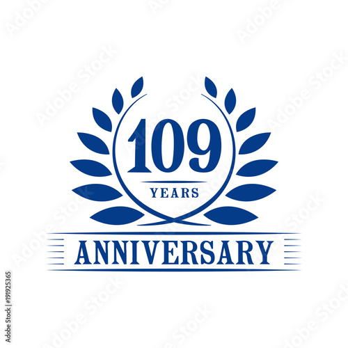 109 years anniversary logo template.  