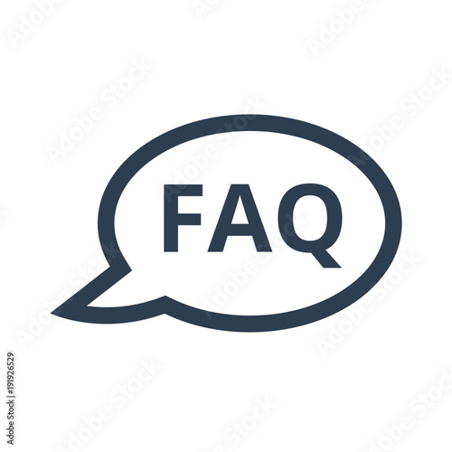 FAQ icon on white background.