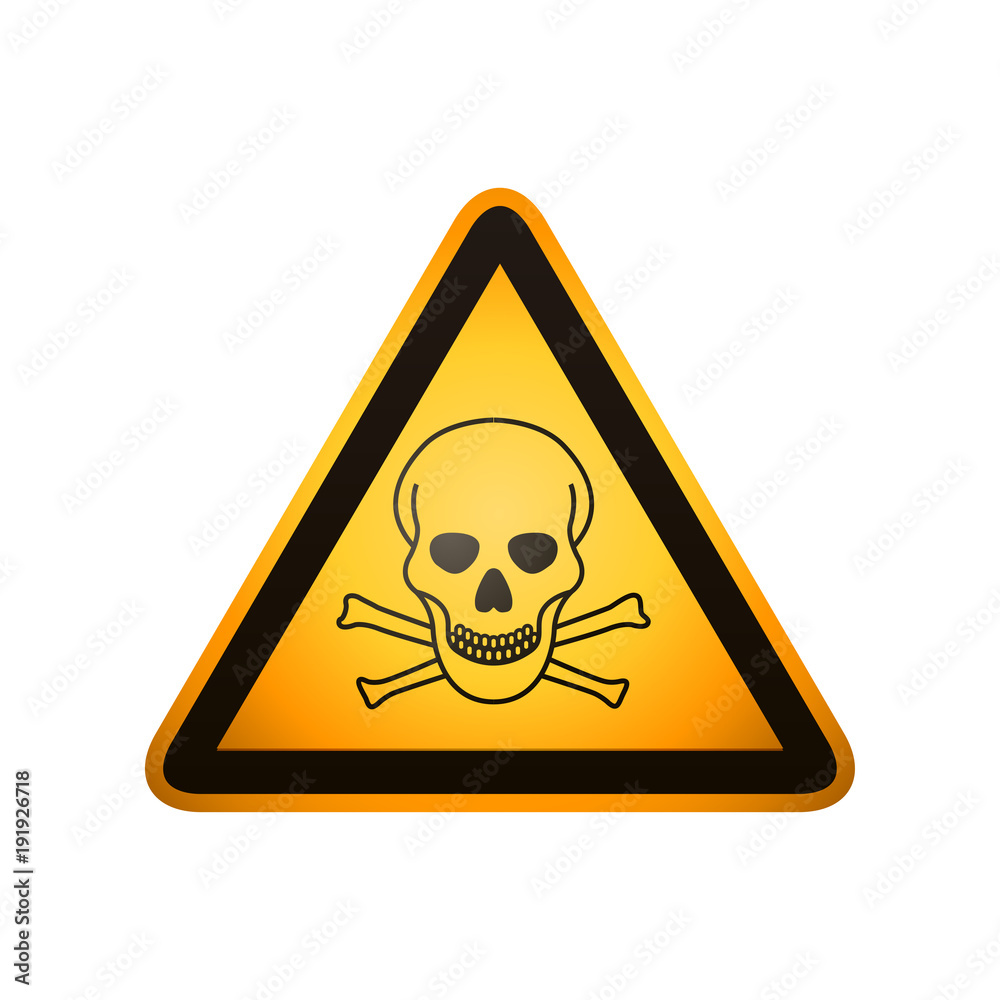 Danger sign. Skull and crossbones sign on a white background Danger sign. Skull and crossbones sign on a white background
