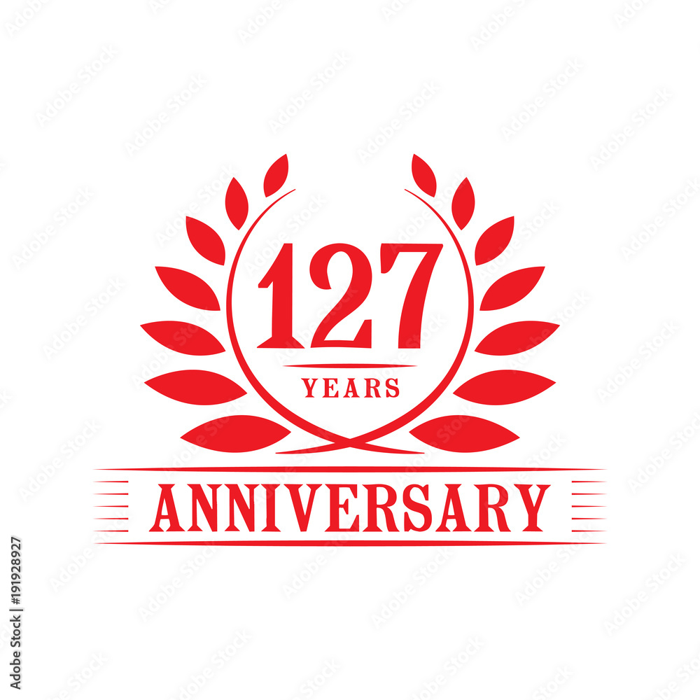 127 years anniversary logo template.
127 years anniversary logo template.