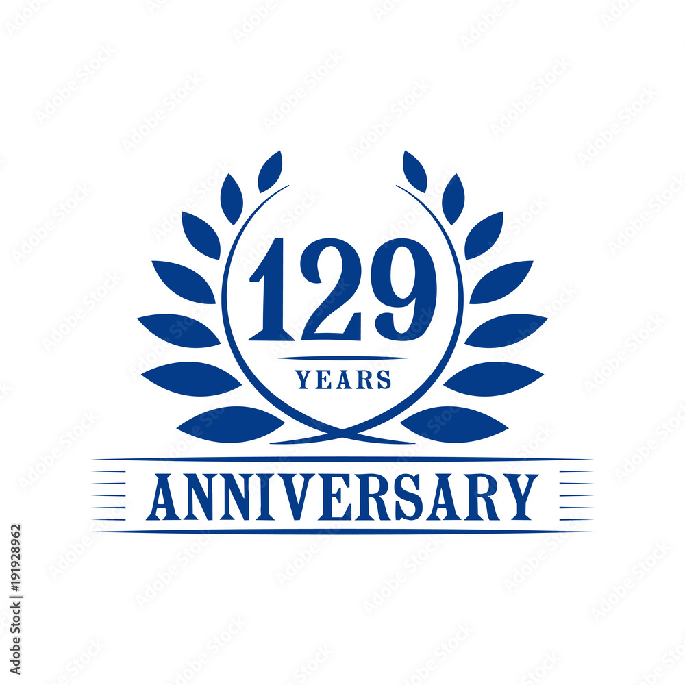 129 years anniversary logo template.
129 years anniversary logo template.
