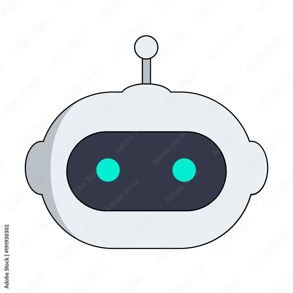 AI robot head. Chat bot icon Stock Vector | Adobe Stock