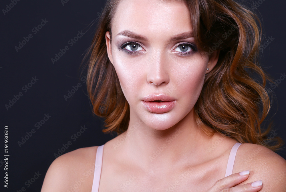 portrait of beautiful delicate woman. Portrait. Beauty. Glamorous look. portrait of beautiful delicate woman. Portrait. Beauty. Glamorous look.