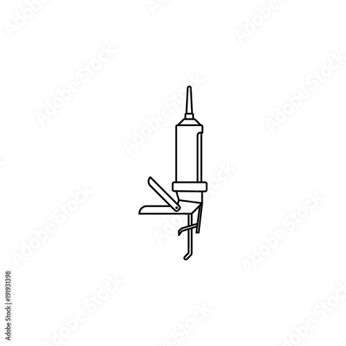 gun for silicone icon. Element of construction tools for mobile concept and web apps. Thin line icon for website design and development, app development. Premium icon