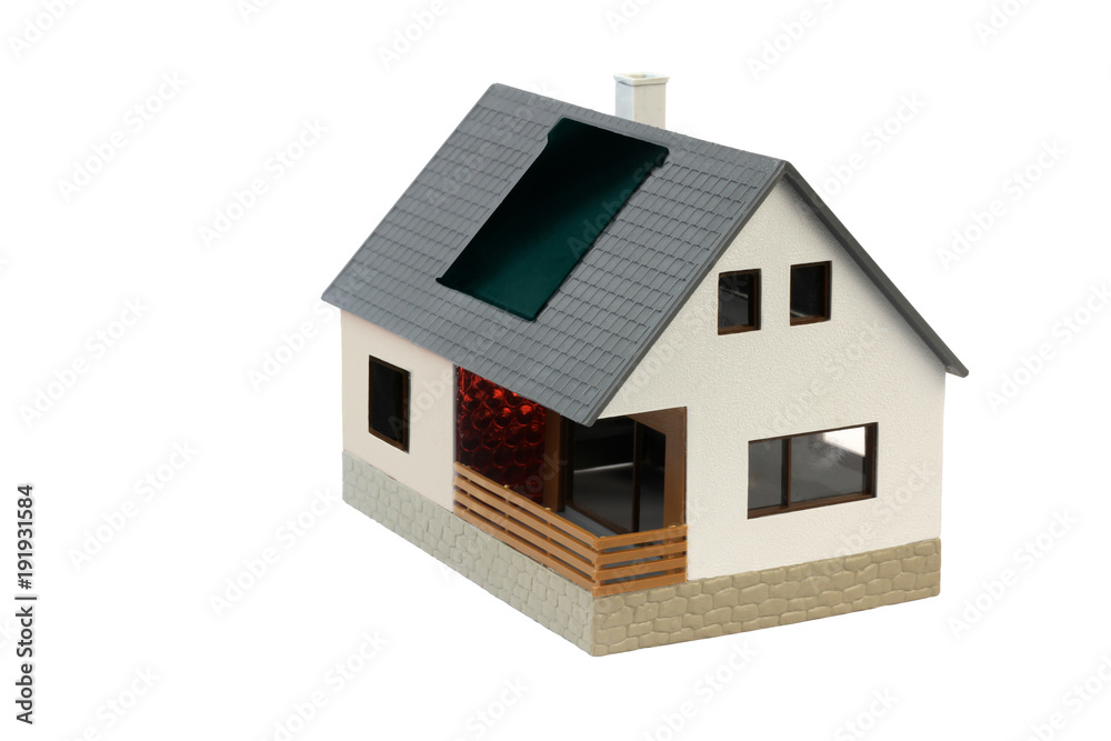 Modern house with solar panel system for energy saving Modern house with solar panel system for energy saving