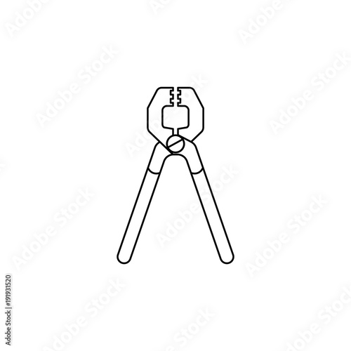nippers icon. Element of construction tools for mobile concept and web apps. Thin line icon for website design and development, app development. Premium icon