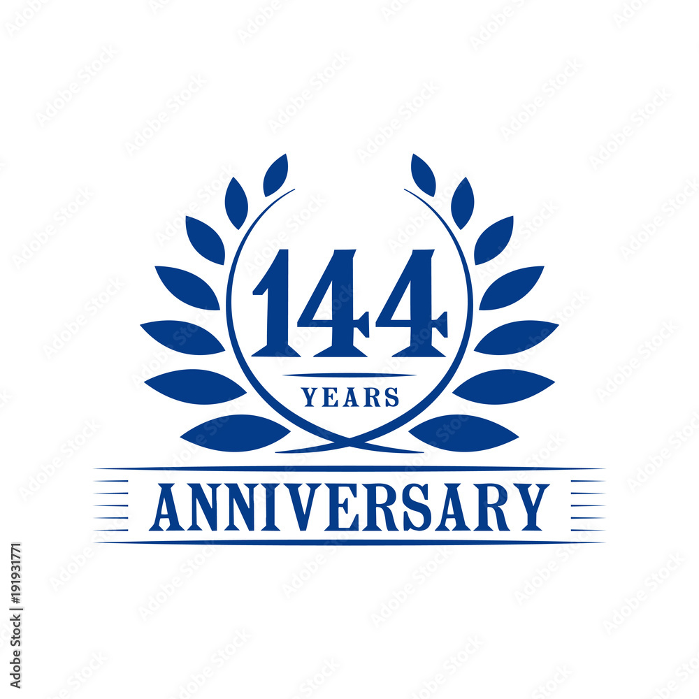 144 years anniversary logo template.
