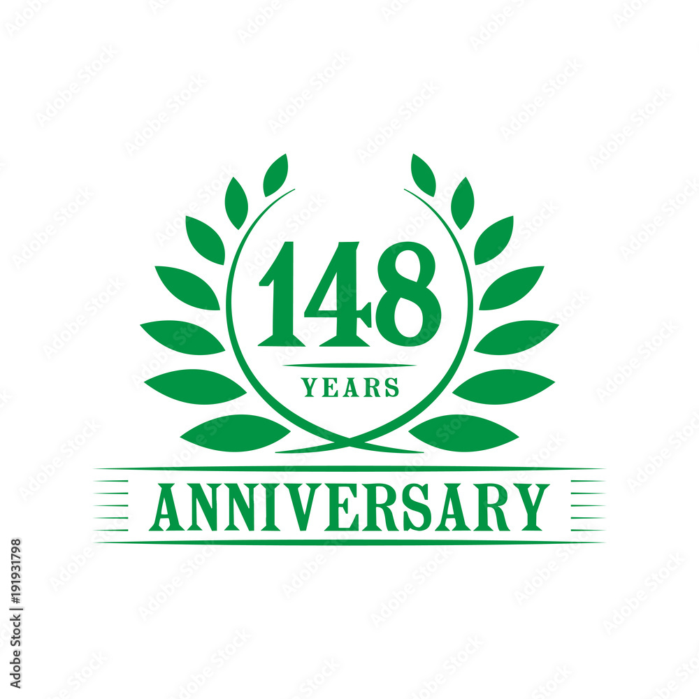 Obraz premium 148 years anniversary logo template. 