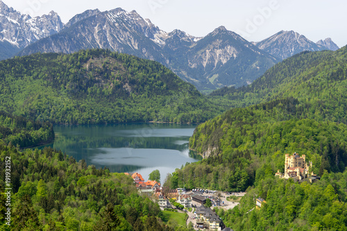 hohenschwangau Castle with Alpsee lake in summer  Germany