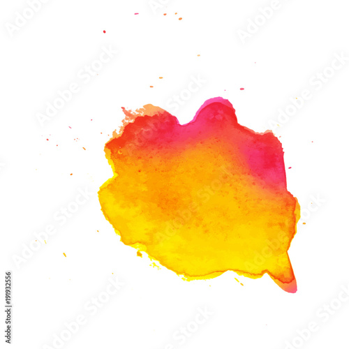 Colorful abstract watercolor texture stain with splashes and spatters. Modern creative watercolor background for trendy design.