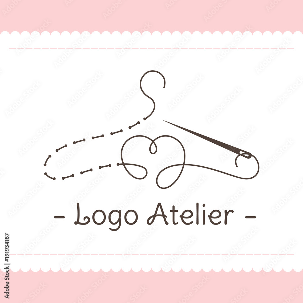 Logo for Atelier, wedding boutique, women's clothing store. Vector ...