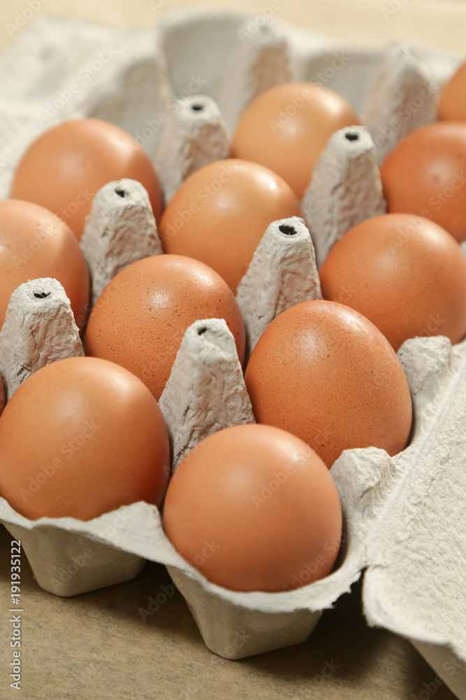 Cardboard package of organic eggs
Cardboard package of organic eggs