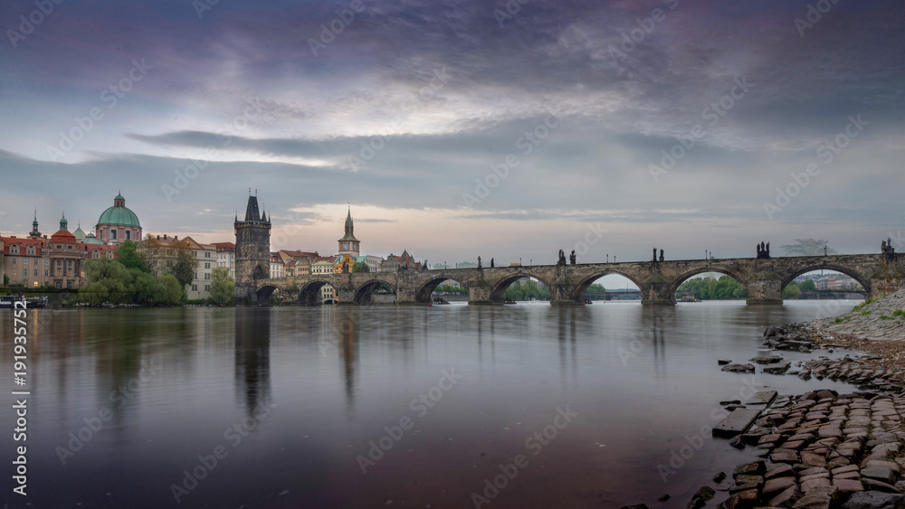 Vltava River with Charles bridge