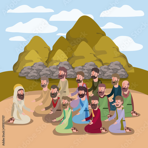 holy week biblical scene vector illustration design