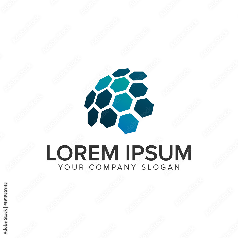 Fototapeta premium Hexagonal abstract technology logo design concept template. fully editable vector