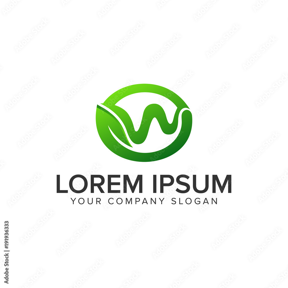 letter W leaf logo design concept template. fully editable vector letter W leaf logo design concept template. fully editable vector