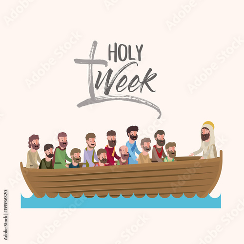 holy week biblical scene vector illustration design