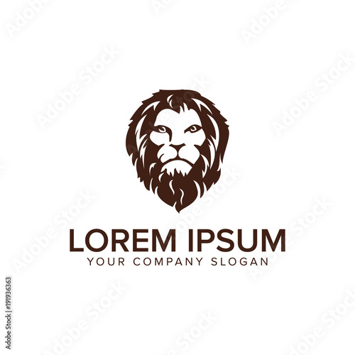 head Lion logo design concept template. fully editable vector