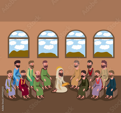 holy week biblical scene vector illustration design