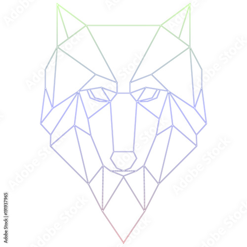 Poligonal wolf vector illustration. multicolor gradient