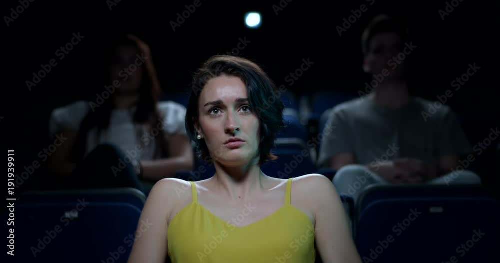 Piteously Emotional movie scene causes woman to get tearful and upset at the ...