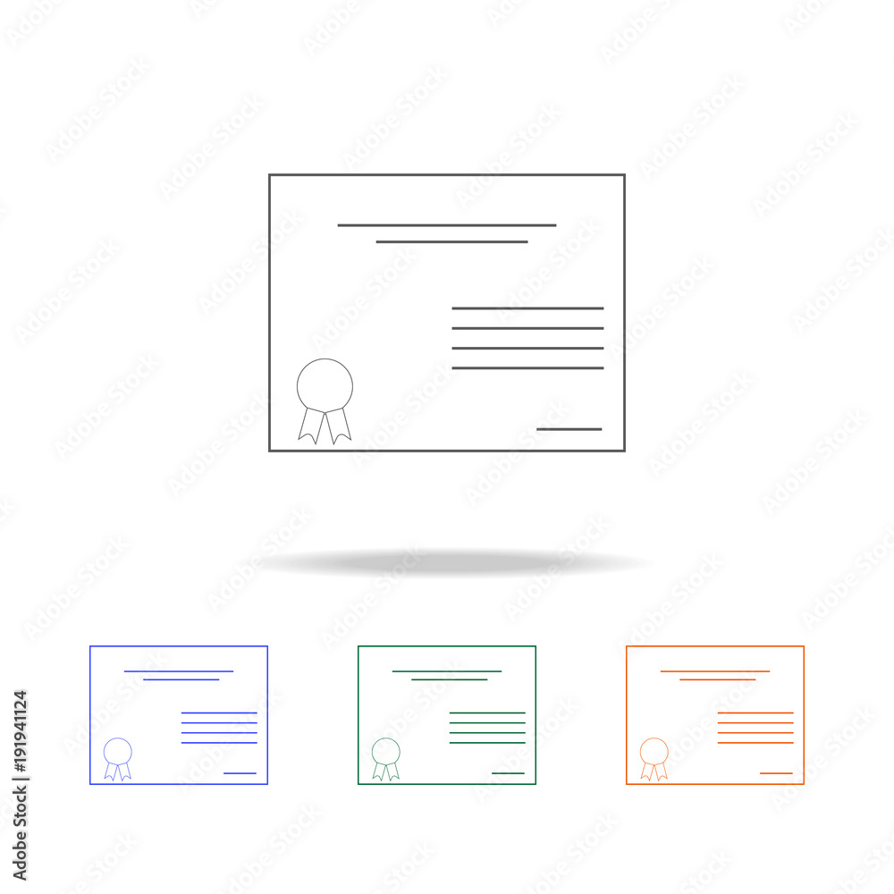 certificate icon. Element of prizes multi colored icon for mobile concept and web apps. Thin line icon for website design and development, app development. Premium icon certificate icon. Element of prizes multi colored icon for mobile concept and web apps. Thin line icon for website design and development, app development. Premium icon