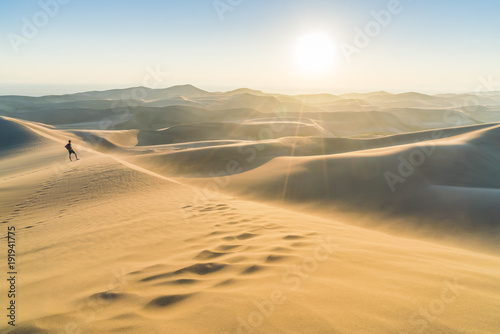 Great sand dune national park at sunset Colorado usa.