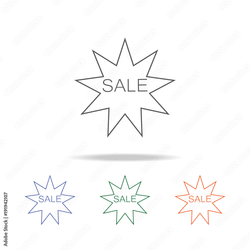 Fototapeta premium Sale sticker. Element of a shopping multi colored icon for mobile concept and web apps. Thin line icon for website design and development, app development. Premium icon