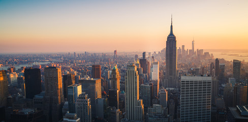 Manhattan Skyline at Sunset, New York City, United States of America