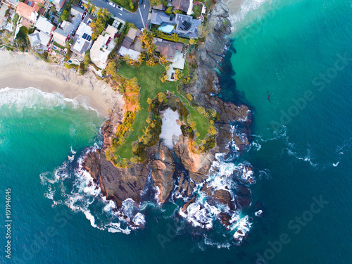 Aerial view of Twin Points at Shaw's Cove in Laguna Beach photo
