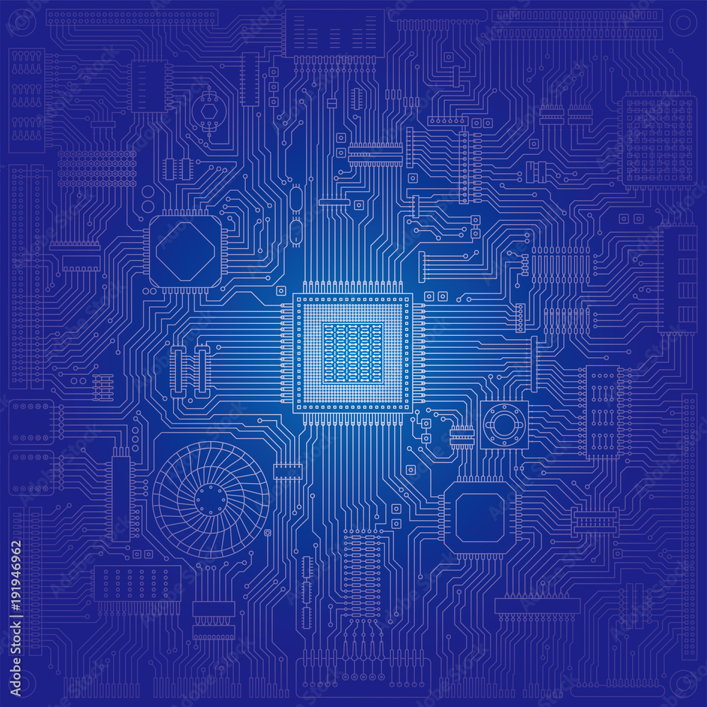 基盤 電子回路のイメージイラスト Stock Vector Adobe Stock