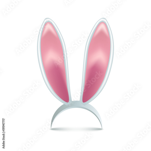 Pink rabbit ears isolated on white background. Vector illustration. © backup16